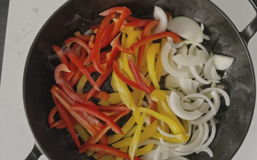 Preparing the Vegetables and Sausage