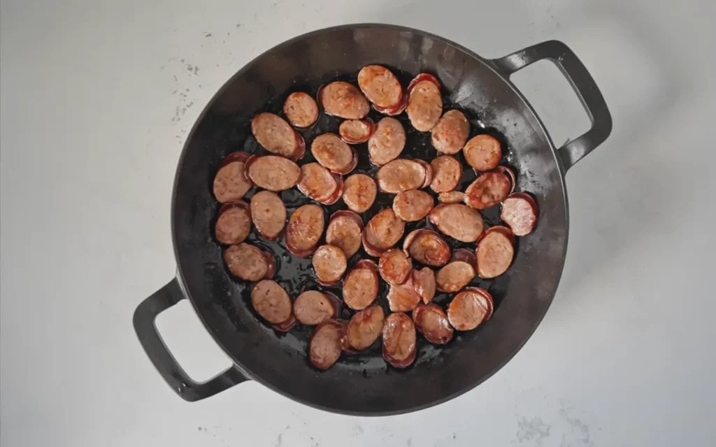 Preparing the Vegetables and Sausage
