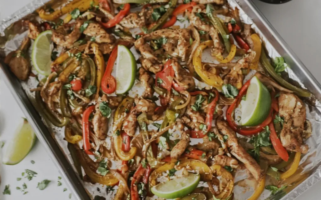 sheet pan chicken fajitas